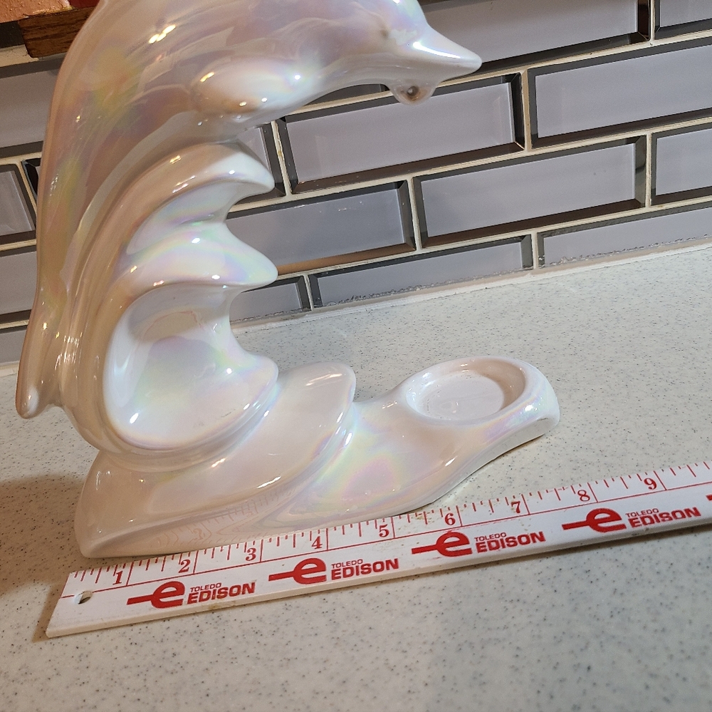 Ceramic Dolphin Shimmery Pearl Poland Made - Picture 15 of 16